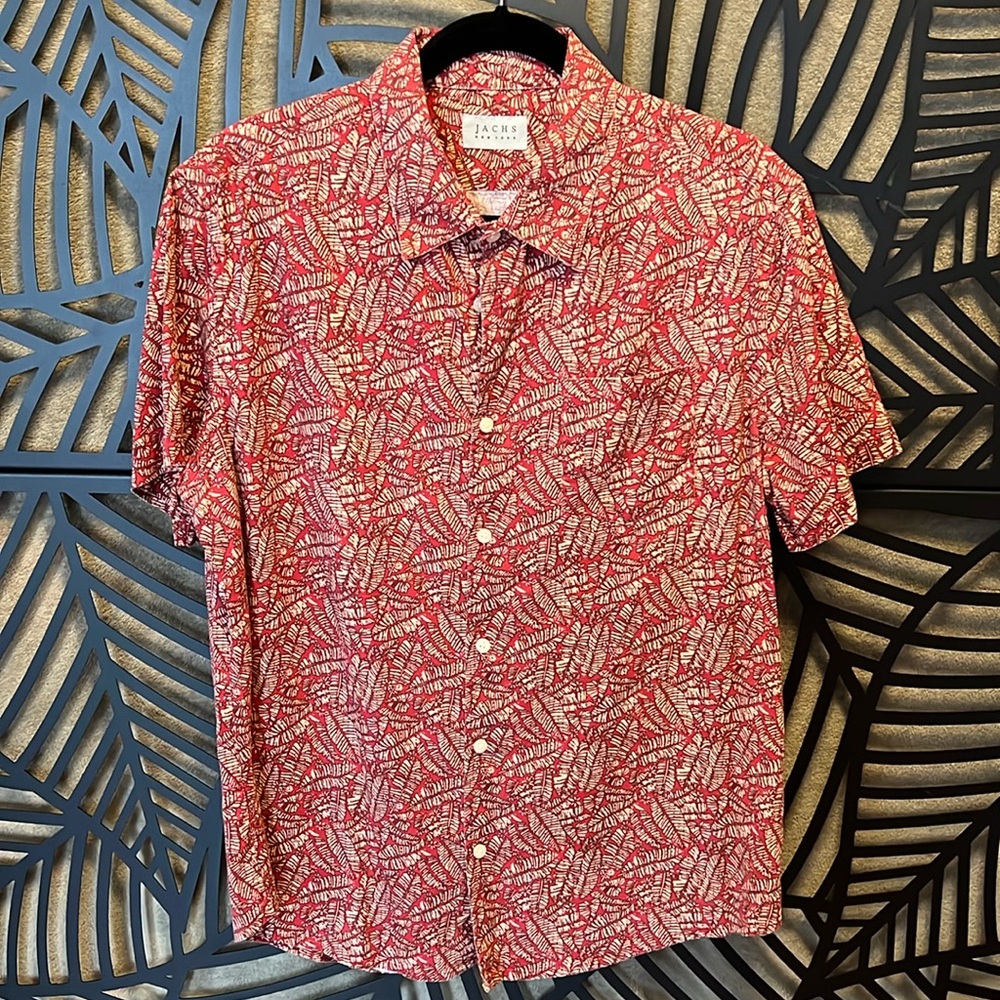 Jachs Godfrey Printed Cotton Rayon Short Sleeve Shirt